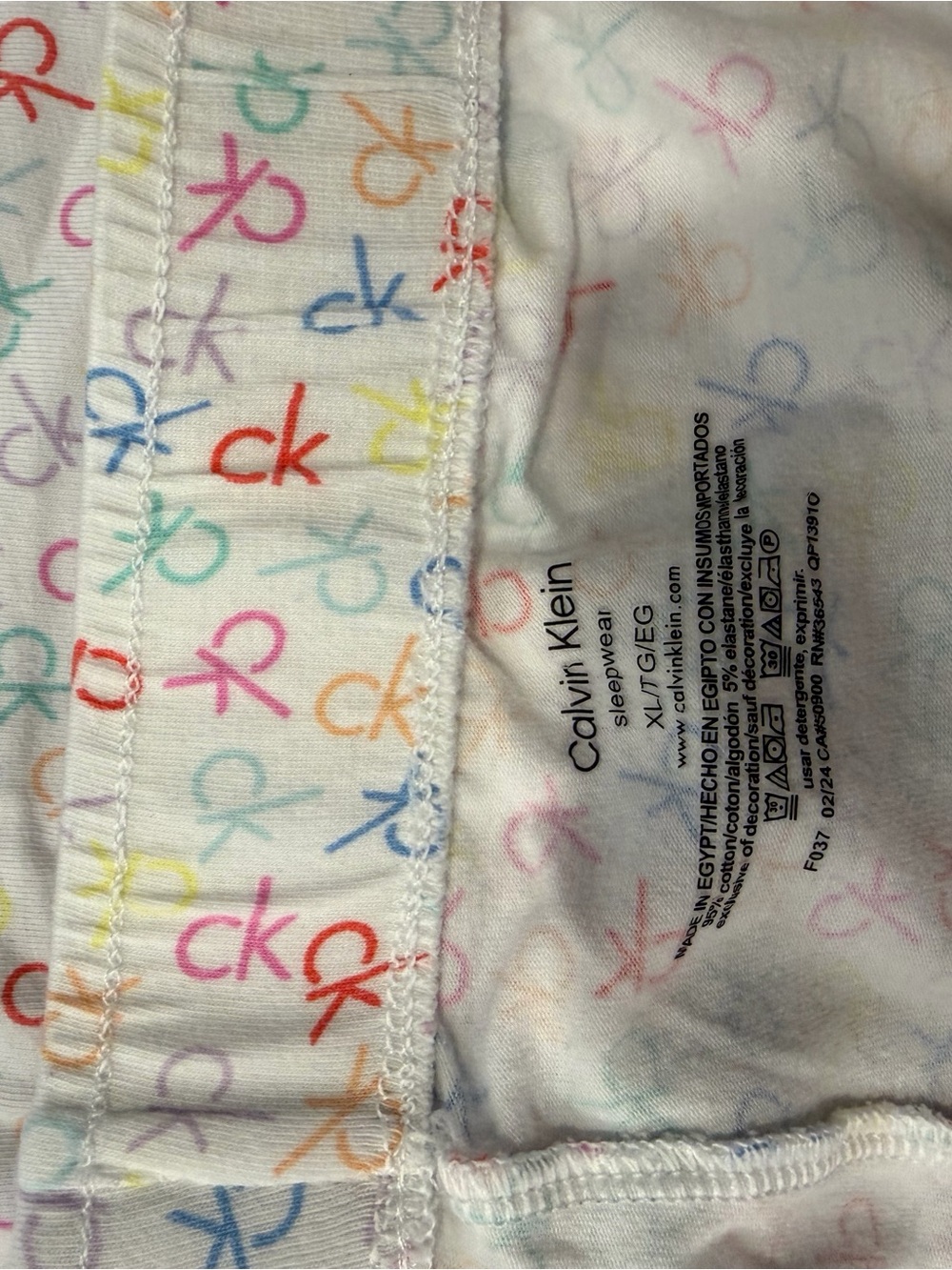 Calvin Klein White Multicolor CK Logo Pajama set - Picture 3 of 4